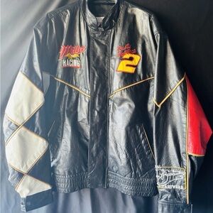 Rusty Wallace #2 Sam Bass Miller Racing Leather Race Jacket Mens Large NASCAR